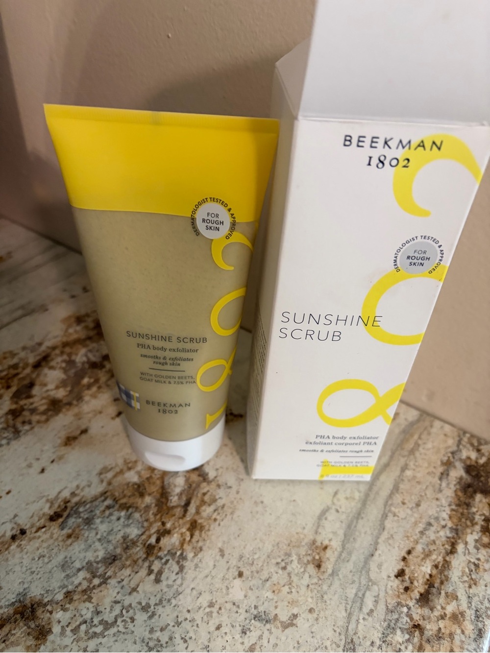 Beekman 1802 Sunshine Scrub - Yellow and White PHA Body Exfoliator